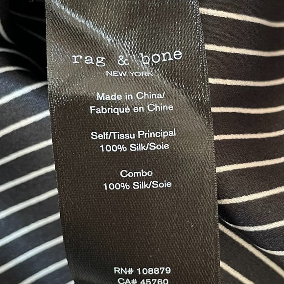 Black White Stripe Sleeveless Silk Blouse from Rag&Bone - Picture 8 of 8